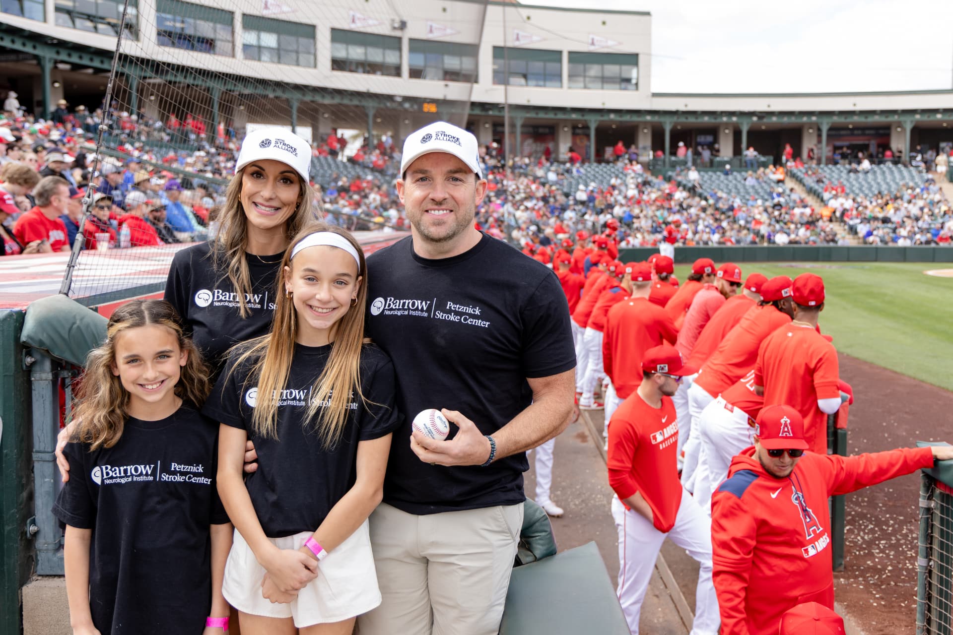 Billy Anderson with his family at a baseball game
