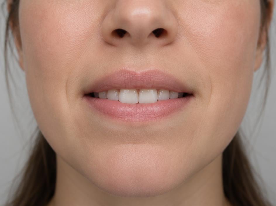 Real mouth position for f, with the tongue resting naturally