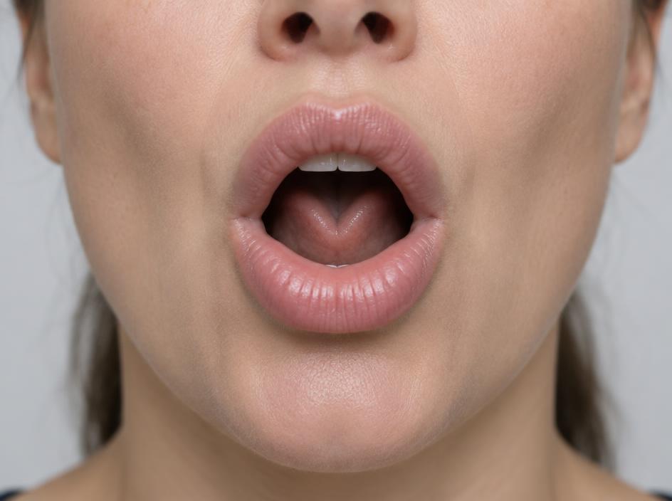 Real mouth position for or, with the tongue drawn back